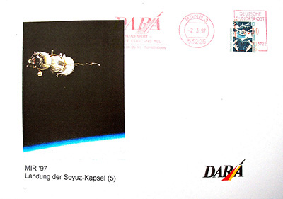 Landung der Soyuz Kapsel mit DARA Poststempel vom 02.03.1997